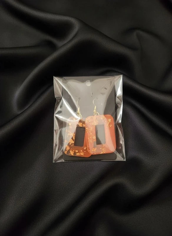 Brinco Artesanal com folhas de bronze