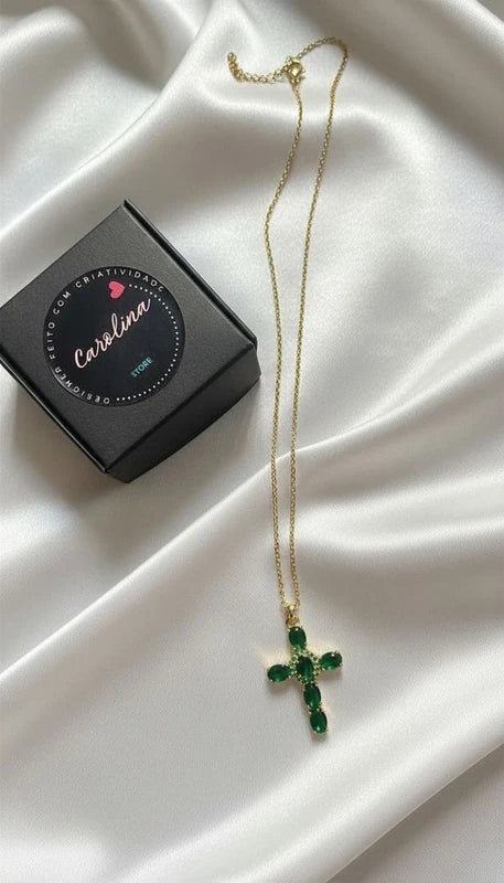 Colar Banhado ouro 18k com cruz