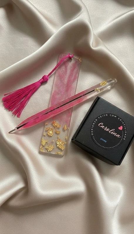 Caneta e marcador de página personalizado (Artesanal)