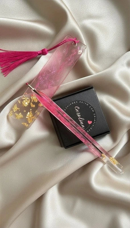 Caneta e marcador de página personalizado (Artesanal)