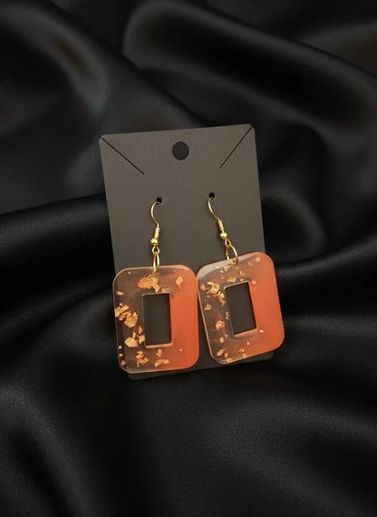 Brinco Artesanal com folhas de bronze