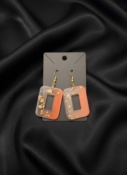 Brinco Artesanal com folhas de bronze