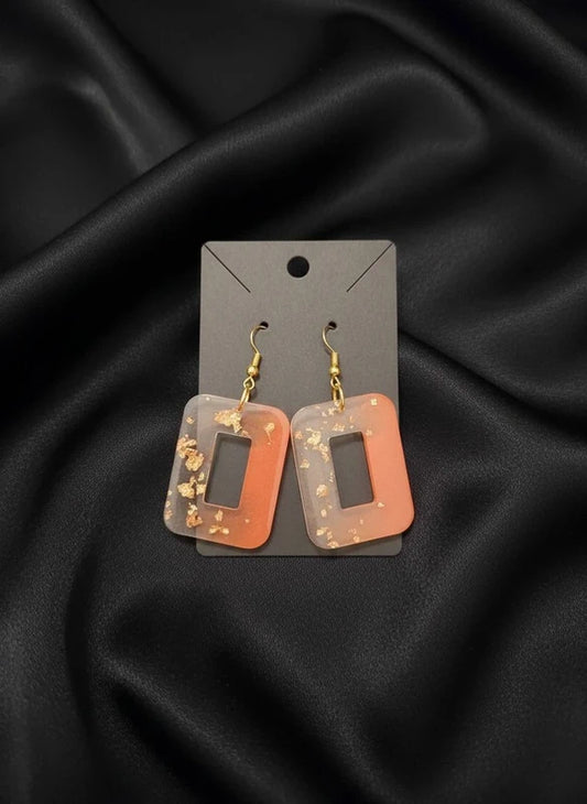 Brinco Artesanal com folhas de bronze
