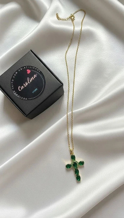 Colar Banhado ouro 18k com cruz