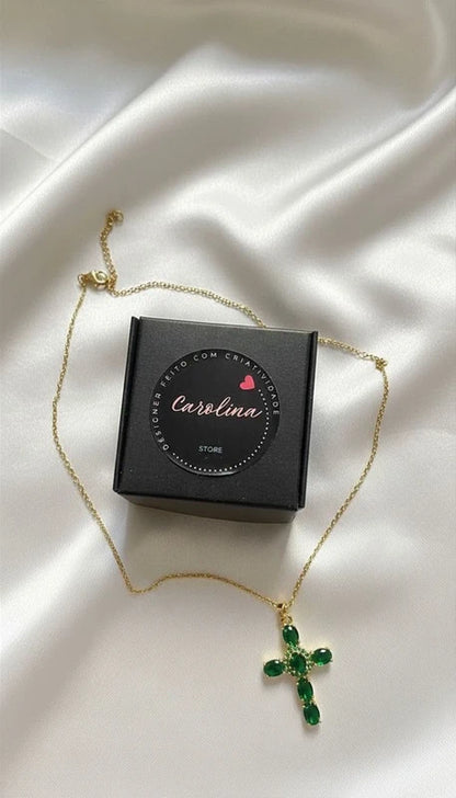 Colar Banhado ouro 18k com cruz