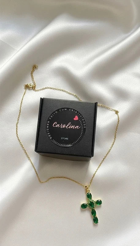 Colar Banhado ouro 18k com cruz