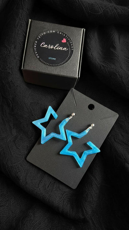 Brinco estrela azul