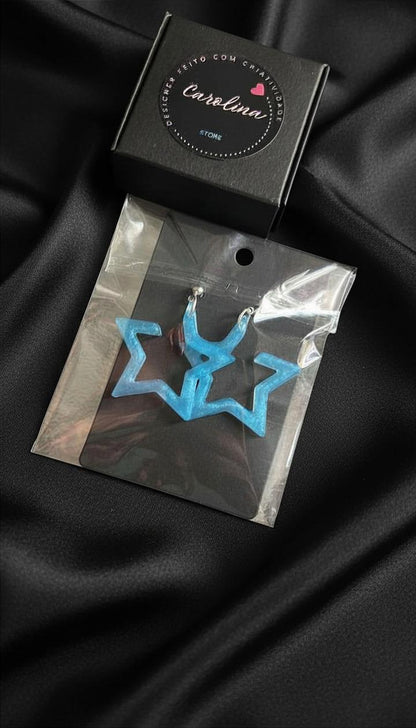 Brinco estrela azul